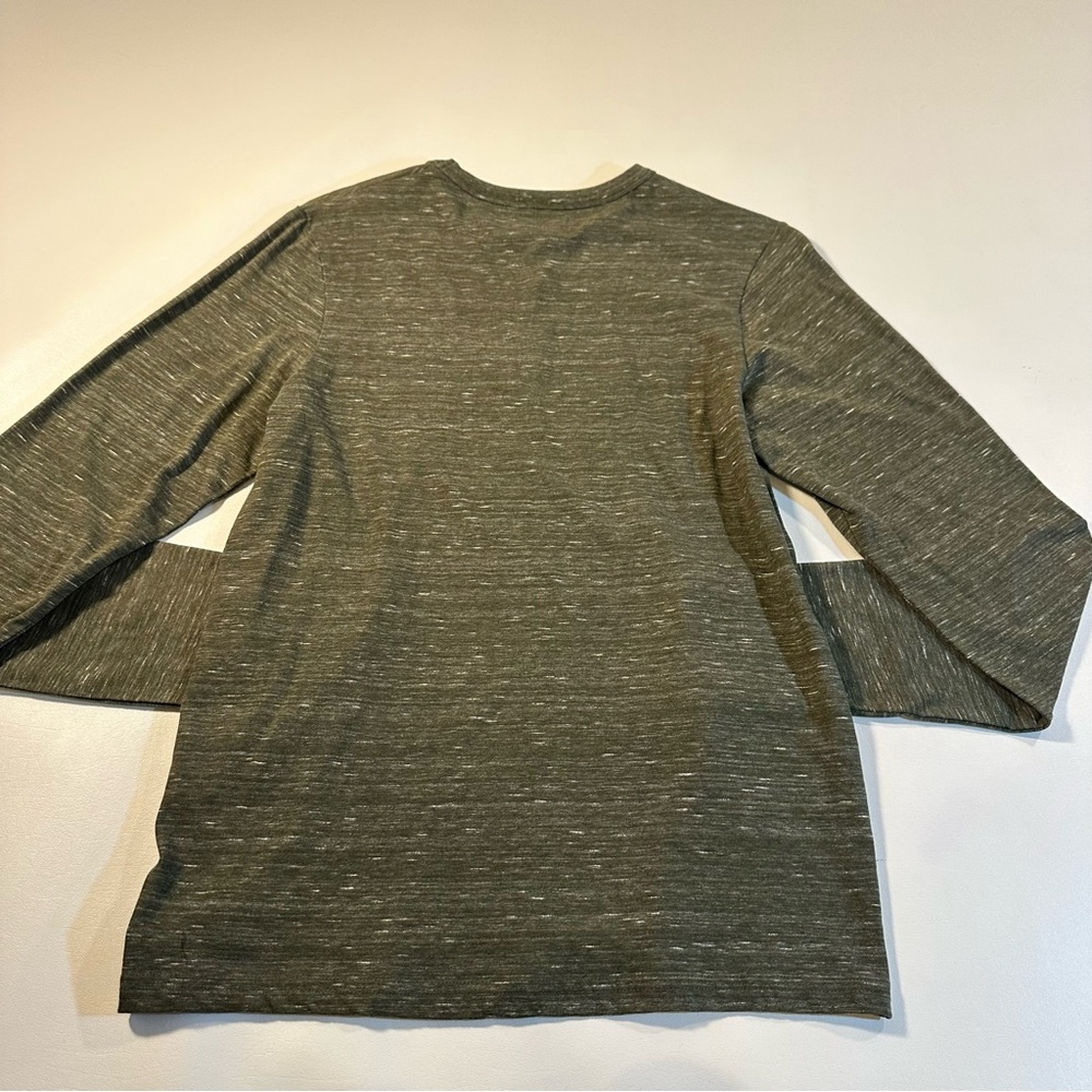 LAST ONE! NWT Pact S 100% Organic Cotton Men’s Green Melange Long Sleeve Tee - Picture 3 of 10